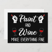 Carte Postale Peinture et vin Rendre tout fin (Devant / Derrière)