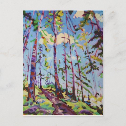 Carte Postale Peinture forestière colorée (Devant)