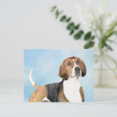 Carte Postale Peinture Foxhound en anglais - Joli art original c (Debout devant)