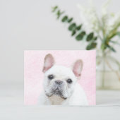 Carte Postale Peinture française de Bulldog (Crème/Blanc) - Art (Debout devant)