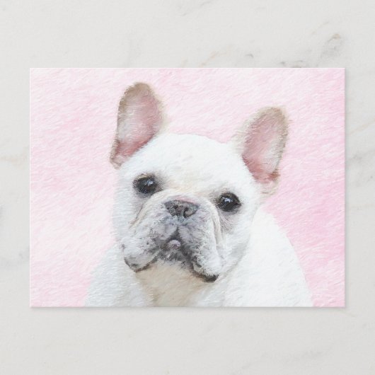 Carte Postale Peinture française de Bulldog (Crème/Blanc) - Art (Devant)
