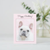 Carte Postale Peinture française de Bulldog (Crème/Blanc) - Art  (Debout devant)