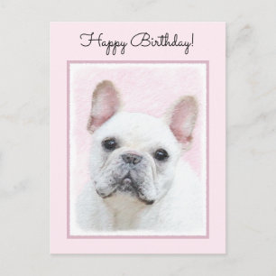 Carte Postale Peinture française de Bulldog (Crème/Blanc) - Art 