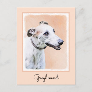 Carte Postale Peinture Greyhound - Cute Original Chien Art