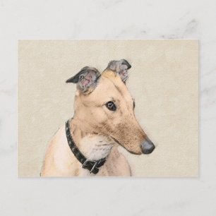Carte Postale Peinture Greyhound - Cute Original Chien Art