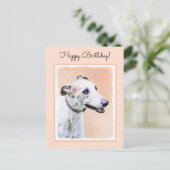 Carte Postale Peinture Greyhound - Cute Original Chien Art (Debout devant)