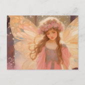 Carte Postale Peinture Imaginaire Fée Rose Cute (Devant)