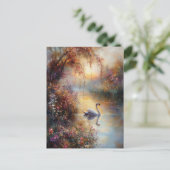 Carte Postale Peinture impressionniste rustique Swan (Debout devant)