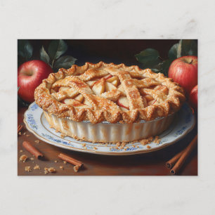 Carte Postale Peinture inspirée Vintage de la tarte Apple