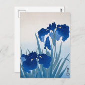 Carte Postale Peinture Iris Fleurs par Ohara Koson (Devant / Derrière)