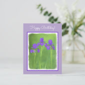 Carte Postale Peinture Iris Violet - Art Fleur Originale (Debout devant)