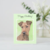 Carte Postale Peinture Irlandaise Terrier - Cute Original Chien  (Debout devant)