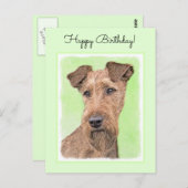 Carte Postale Peinture Irlandaise Terrier - Cute Original Chien  (Devant / Derrière)