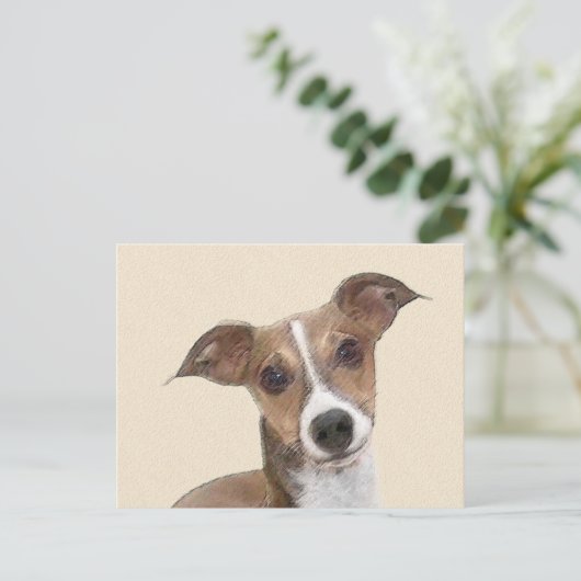 Carte Postale Peinture italienne Greyhound - Cute Original Chien (Debout devant)