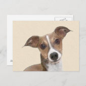 Carte Postale Peinture italienne Greyhound - Cute Original Chien (Devant / Derrière)