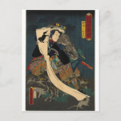 Carte Postale Peinture japonaise ancienne, Samouraï avec crapaud (Devant)