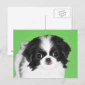 Carte Postale Peinture japonaise de chiot - Art original de chie (Devant / Derrière)