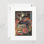 Carte Postale Peinture japonaise de dragon vers 1860 (Devant / Derrière)