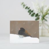Carte Postale Peinture Junco foncée - Art original pour oiseaux (Debout devant)