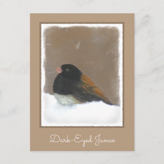Carte Postale Peinture Junco foncée - Art original pour oiseaux (Devant)