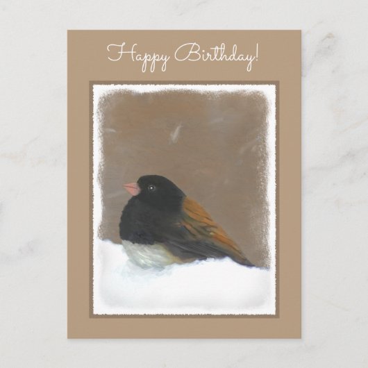 Carte Postale Peinture Junco foncée - Art original pour oiseaux (Devant)
