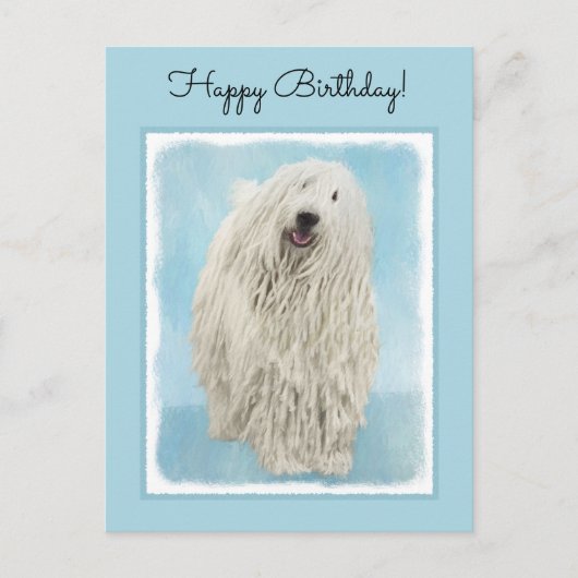 Carte Postale Peinture Komondor - Cute Original Chien Art (Devant)