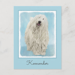 Carte Postale Peinture Komondor - Cute Original Chien Art