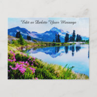 *~* Peinture Lake Fleurs Ap19 Montagnes Artistique