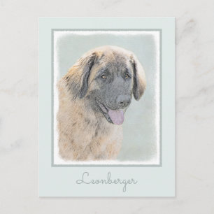 Carte Postale Peinture Leonberger - Joli art original chien
