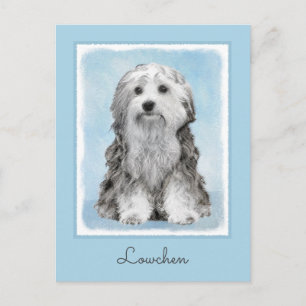 Carte Postale Peinture Lowchen - Cute Original Chien Art
