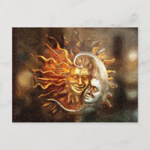 Carte Postale Peinture : Lunar Loves Solar