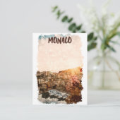 Carte Postale Peinture magnifique du coucher de soleil à Monaco (Debout devant)