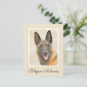 Carte Postale Peinture Malinoise belge - Cute Original Chien Art (Debout devant)