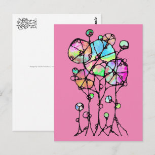 Carte Postale Peinture manuelle - Groupe d'arbres abstraits 3