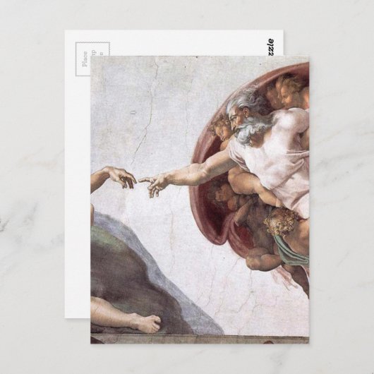 Carte Postale Peinture Michelangelo originale dans la chapelle d (Devant / Derrière)