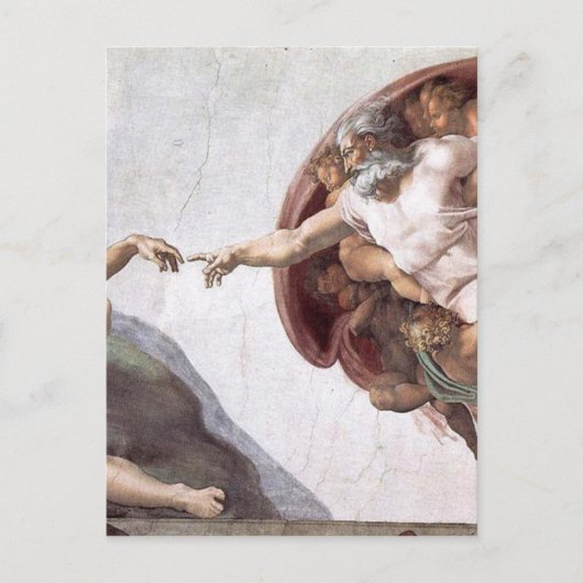 Carte Postale Peinture Michelangelo originale dans la chapelle d (Devant)