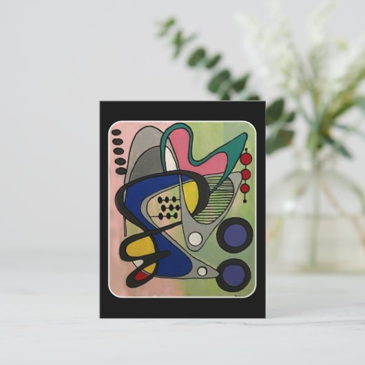Carte Postale peinture 'Mid-Cent Mod Abst, Astro Picnic' sur un (Debout devant)