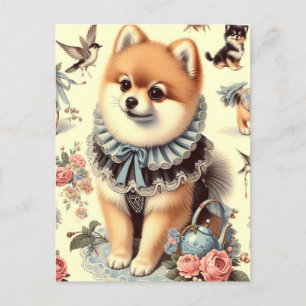 Carte Postale Peinture mignonne de Poméranie