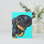 Carte Postale Peinture miniature Dachshund (Debout devant)
