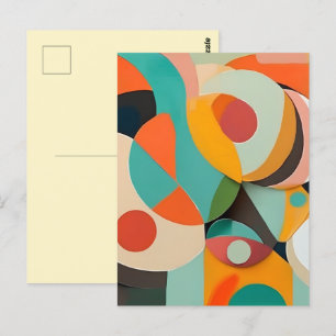 Carte Postale Peinture moderne du milieu du siècle, diverses cou