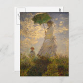 Carte Postale Peinture Monet Parapluie (Devant / Derrière)