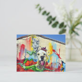 Carte Postale Peinture murale de chien graffiti (Debout devant)