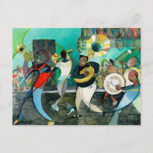 Carte Postale Peinture musicale "New Orleans Jazz"