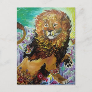 Carte Postale Peinture mystique en Lion de Cristal "Nouveaux Mon