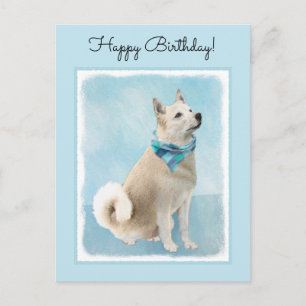 Carte Postale Peinture norvégienne Buhund - jolie art original c