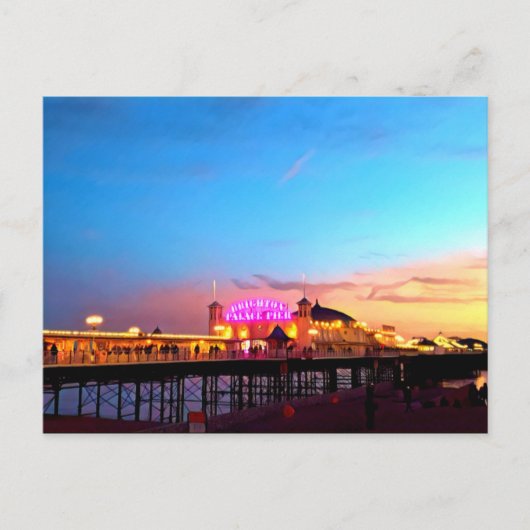 Carte Postale Peinture numérique - Brighton Pier Sunset (Devant)