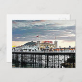 Carte Postale Peinture numérique de Brighton Pier & Sunset (Devant / Derrière)