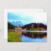 Carte Postale Peinture numérique - Lac Misurina, Italie (Devant / Derrière)