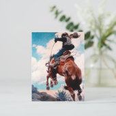 Carte Postale Peinture occidentale de NC Wyeth «Bucking» (Debout devant)