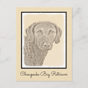 Carte Postale Peinture originale de chien par Retriever de Chesa
